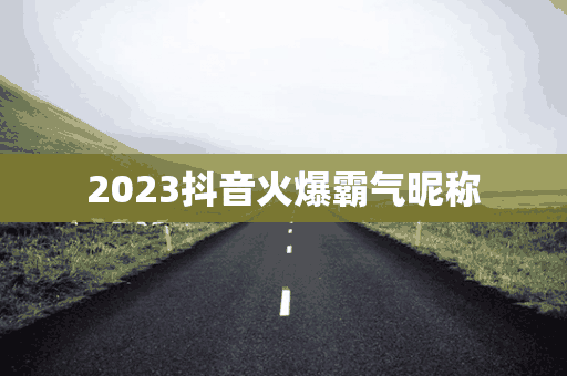 2023抖音火爆霸气昵称(抖音202 1霸气抖音名)